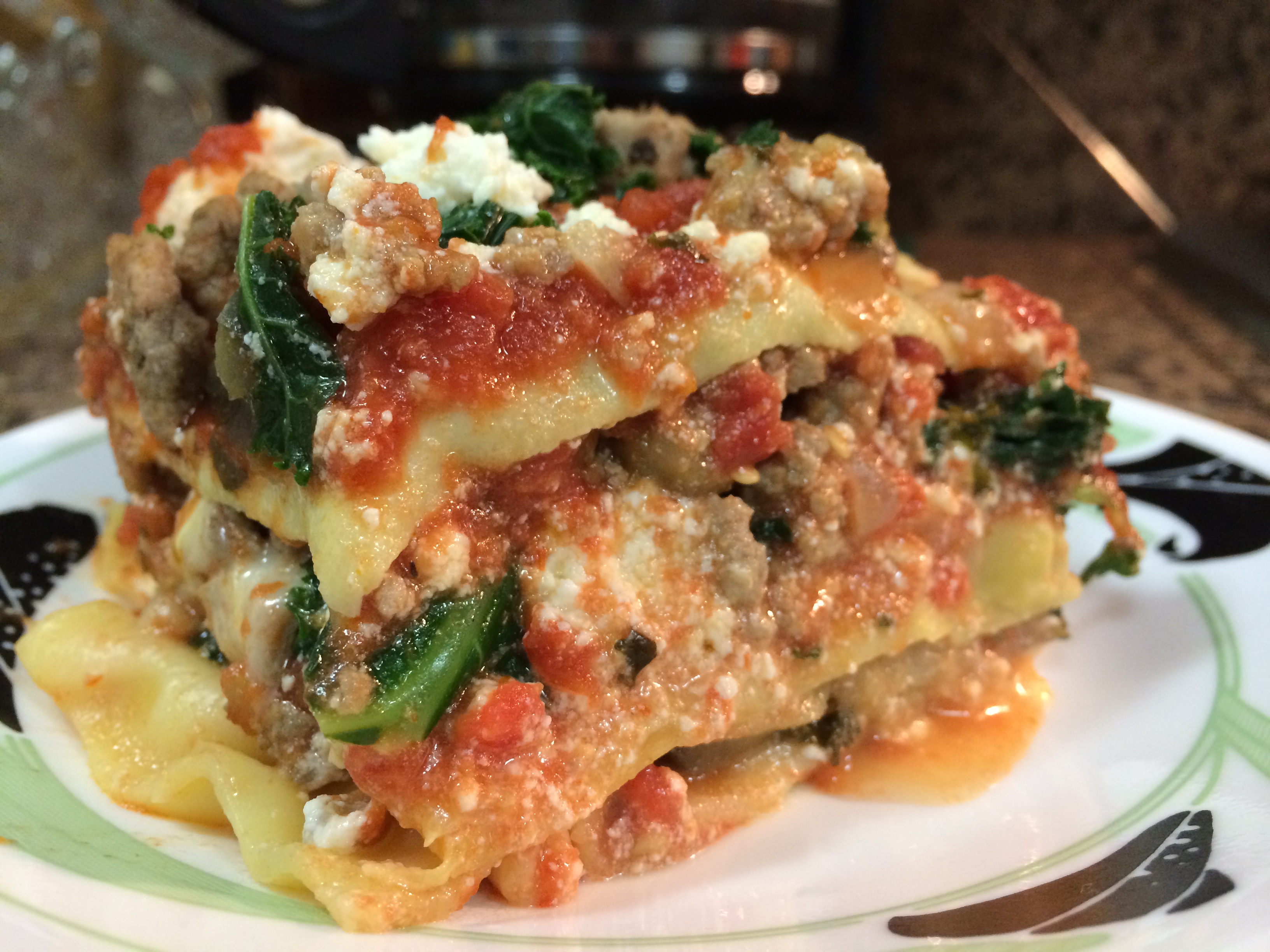 Three-Cheese Turkey Lasagna with Eggplant and Kale | the ...